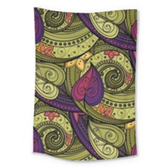 Green Paisley Background, Artwork, Paisley Patterns Large Tapestry by nateshop