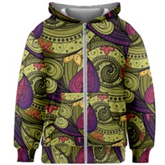 Green Paisley Background, Artwork, Paisley Patterns Kids  Zipper Hoodie Without Drawstring by nateshop