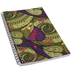 Green Paisley Background, Artwork, Paisley Patterns 5 5  X 8 5  Notebook by nateshop