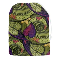 Green Paisley Background, Artwork, Paisley Patterns Drawstring Pouch (3xl) by nateshop