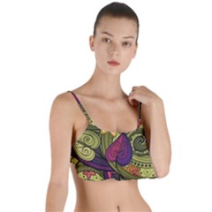 Green Paisley Background, Artwork, Paisley Patterns Layered Top Bikini Top  by nateshop