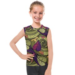 Green Paisley Background, Artwork, Paisley Patterns Kids  Mesh Tank Top by nateshop