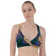 Blue Hexagon Pattern Sweetheart Sports Bra by Cemarart