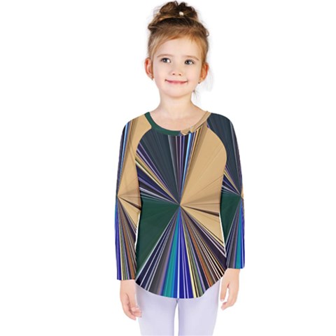 Blue Hexagon Pattern Kids  Long Sleeve T-shirt by Cemarart