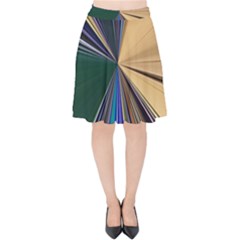 Blue Hexagon Pattern Velvet High Waist Skirt by Cemarart