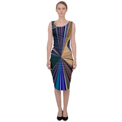 Blue Hexagon Pattern Sleeveless Pencil Dress by Cemarart