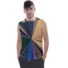 Blue Hexagon Pattern Men s Regular Tank Top by Cemarart