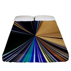 Zig Zag Pattern Geometric Design Fitted Sheet (king Size) by Cemarart