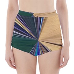 Zig Zag Pattern Geometric Design High-waisted Bikini Bottoms by Cemarart