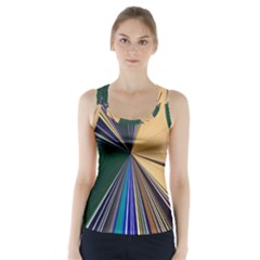 Zig Zag Pattern Geometric Design Racer Back Sports Top by Cemarart