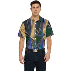 Zig Zag Pattern Geometric Design Men s Short Sleeve Pocket Shirt  by Cemarart