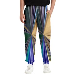 Zig Zag Pattern Geometric Design Men s Elastic Waist Pants by Cemarart