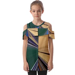 Zig Zag Pattern Geometric Design Fold Over Open Sleeve Top by Cemarart