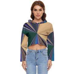 Zig Zag Pattern Geometric Design Women s Lightweight Cropped Hoodie by Cemarart