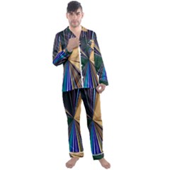 Flower Petal Bud Men s Long Sleeve Satin Pajamas Set by Cemarart