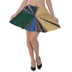 Eyes Pattern Woman Cartoon Velvet Skater Skirt by Cemarart