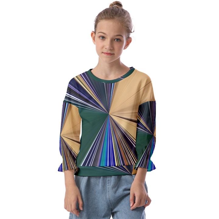 Leaves Plant Foliage Green Kids  Cuff Sleeve Top