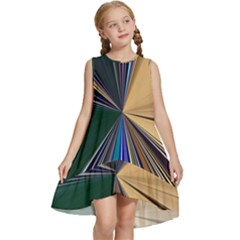 Leaves Plant Foliage Green Kids  Frill Swing Dress by Cemarart