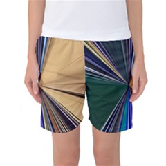 Colorful Centroid Line Stroke Women s Basketball Shorts by Cemarart