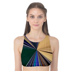 Colorful Centroid Line Stroke Tank Bikini Top by Cemarart