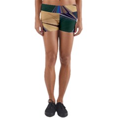 Colorful Centroid Line Stroke Yoga Shorts by Cemarart