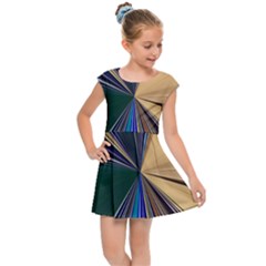 Colorful Centroid Line Stroke Kids  Cap Sleeve Dress by Cemarart