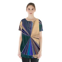 Colorful Centroid Line Stroke Skirt Hem Sports Top by Cemarart