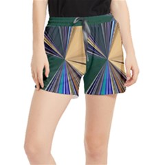 Colorful Centroid Line Stroke Women s Runner Shorts by Cemarart