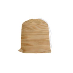 Light Wooden Texture, Wooden Light Brown Background Drawstring Pouch (small)