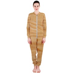 Light Wooden Texture, Wooden Light Brown Background Onepiece Jumpsuit (ladies) by nateshop