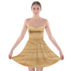 Light Wooden Texture, Wooden Light Brown Background Strapless Bra Top Dress by nateshop