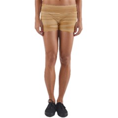 Light Wooden Texture, Wooden Light Brown Background Yoga Shorts by nateshop