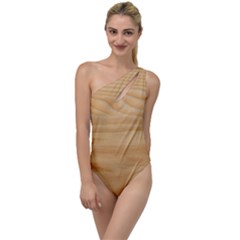 Light Wooden Texture, Wooden Light Brown Background To One Side Swimsuit by nateshop