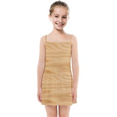 Light Wooden Texture, Wooden Light Brown Background Kids  Summer Sun Dress by nateshop