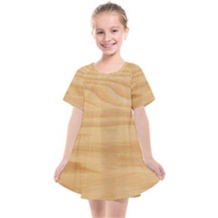 Light Wooden Texture, Wooden Light Brown Background Kids  Smock Dress by nateshop