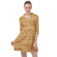 Light Wooden Texture, Wooden Light Brown Background Mini Skater Shirt Dress by nateshop