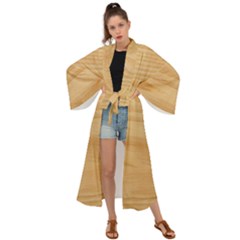 Light Wooden Texture, Wooden Light Brown Background Maxi Kimono by nateshop