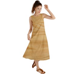 Light Wooden Texture, Wooden Light Brown Background Summer Maxi Dress by nateshop