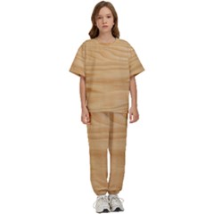 Light Wooden Texture, Wooden Light Brown Background Kids  T-shirt And Pants Sports Set by nateshop