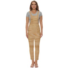 Light Wooden Texture, Wooden Light Brown Background Women s Pinafore Overalls Jumpsuit by nateshop