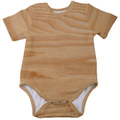 Light Wooden Texture, Wooden Light Brown Background Baby Short Sleeve Bodysuit by nateshop