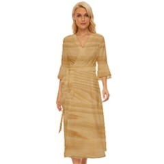 Light Wooden Texture, Wooden Light Brown Background Midsummer Wrap Dress