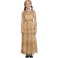 Light Wooden Texture, Wooden Light Brown Background Kids  Satin Sleeveless Maxi Dress by nateshop