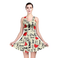 Love Abstract Background Love Textures Reversible Skater Dress by nateshop