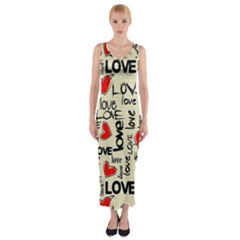 Love Abstract Background Love Textures Fitted Maxi Dress by nateshop