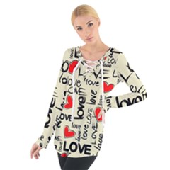 Love Abstract Background Love Textures Tie Up T-shirt by nateshop