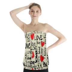 Love Abstract Background Love Textures Strapless Top by nateshop