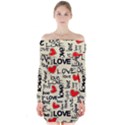 Love Abstract Background Love Textures Long Sleeve Off Shoulder Dress View1