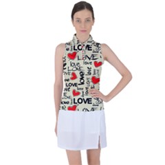 Love Abstract Background Love Textures Women s Sleeveless Polo T-shirt by nateshop