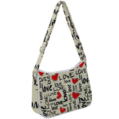 Love Abstract Background Love Textures Zip Up Shoulder Bag by nateshop